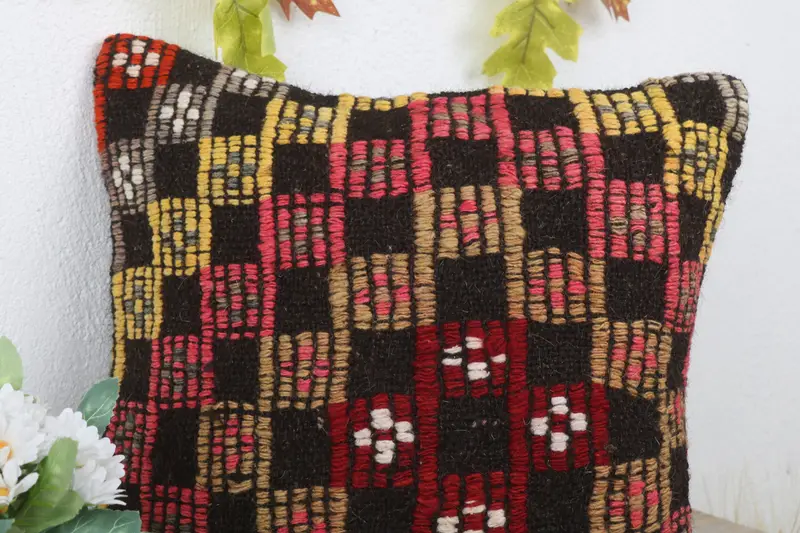Customized Cushion, Vintage Pillow, Interior Designer Pillow, Turkish Rugs Pillow Cover, Pillow for Couch, 14x14 Brown Pillow Sham, Cushion Case - 5