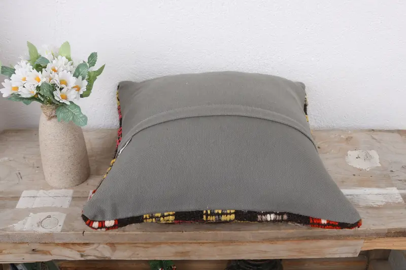 Customized Cushion, Vintage Pillow, Interior Designer Pillow, Turkish Rugs Pillow Cover, Pillow for Couch, 14x14 Brown Pillow Sham, Cushion Case - 7