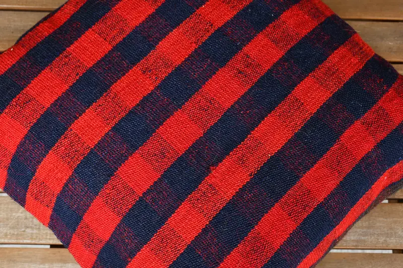 Retro Pillow Sham, Interior Designer Pillow, Home Decor Pillow, Pillow Cover, 18x18 Blue Pillow Cover, Throw Kilim Pillow - 4