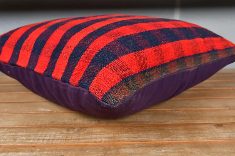 Retro Pillow Sham, Interior Designer Pillow, Home Decor Pillow, Pillow Cover, 18x18 Blue Pillow Cover, Throw Kilim Pillow - 3