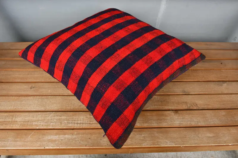 Retro Pillow Sham, Interior Designer Pillow, Home Decor Pillow, Pillow Cover, 18x18 Blue Pillow Cover, Throw Kilim Pillow - 2