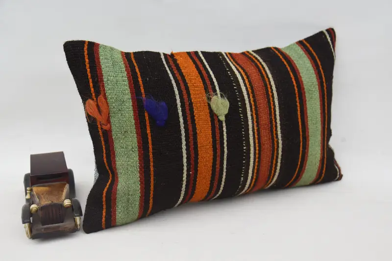 12x20 Brown Cushion, Outdoor Pillow Sham, Kilim Cushion Sham, Pillow for Couch, Cushion, Handmade Rug Seat Pillow Sham, Kilim Pillow - 2