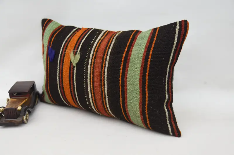 12x20 Brown Cushion, Outdoor Pillow Sham, Kilim Cushion Sham, Pillow for Couch, Cushion, Handmade Rug Seat Pillow Sham, Kilim Pillow - 3