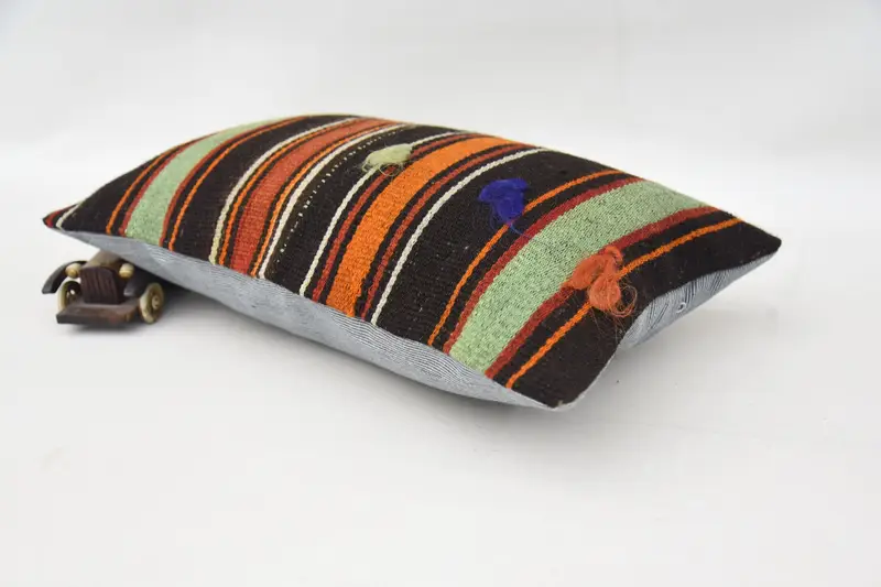 12x20 Brown Cushion, Outdoor Pillow Sham, Kilim Cushion Sham, Pillow for Couch, Cushion, Handmade Rug Seat Pillow Sham, Kilim Pillow - 6