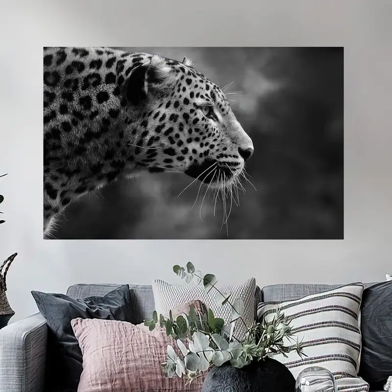 Elegant Black and White Wildlife Printed Glass - Modern Farmhouse Loft