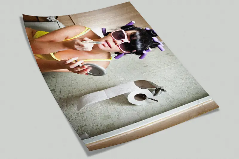 3d Wall Paper, Woman Sitting On Toilet, Woman Toilet Wallpaper, Custom Wall Paper, Bright Wall Paper, Vouge Wallpaper, - 10