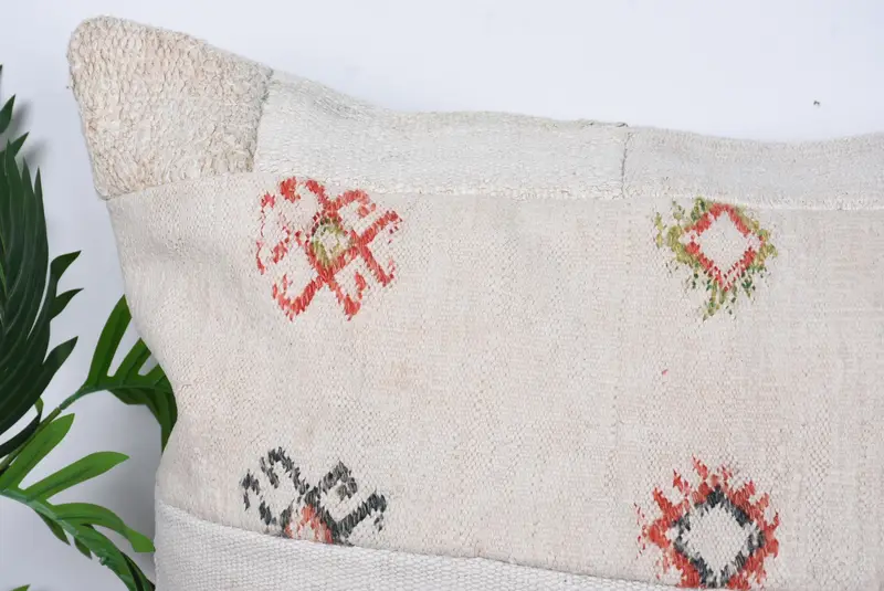 Cushion Case, Vintage Pillow, Ethnic Pillow Cover Pillow Sham, Ottoman Pillow Cover, Kilim Pillow, 28x28 Beige Cushion Case, Kilim Cushion Sham - 2