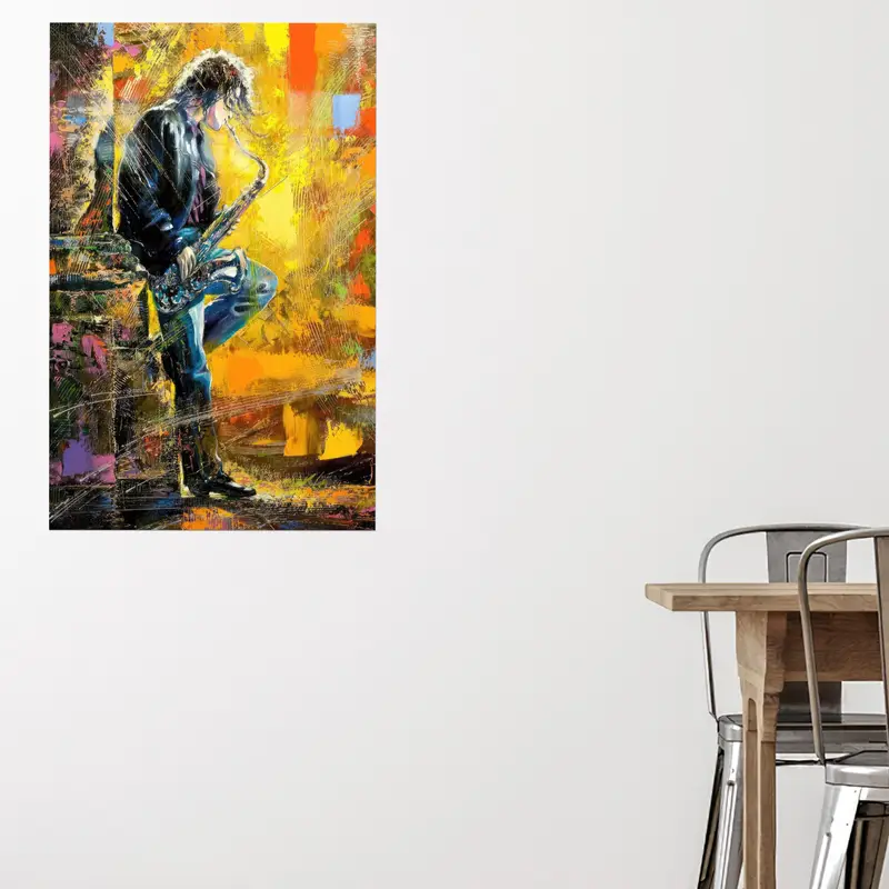 トレンディな部屋のためのモダンな抽象ジャズ音楽プリントガラス