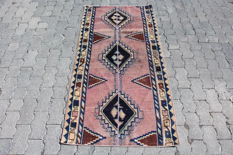 Lila abstrakter Teppich, 2,6 x 5,2 Fuß, elegantes modernes Dekor