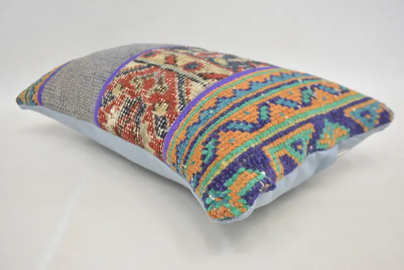 Turkish Pillow, Interior Designer Pillow, Vintage Kilim Pillow, Anatolian Cushion Case, Ethnic Cushion Cover, Pillow Cover, 12x20 Blue Cushion Cover - 6