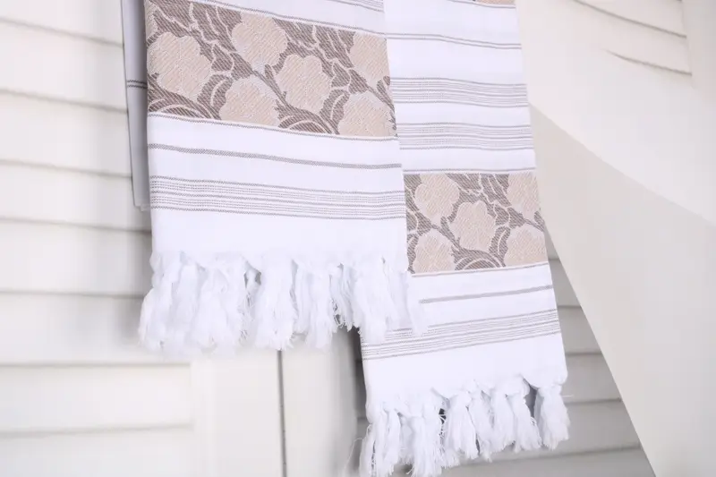 Sand-free towel, Christmas Favors, Monogram Turkish Bath Towel, Organic Turkish towel, Monogram Beach Towel, 70x40 Cotton Daisy Design Towel - 8