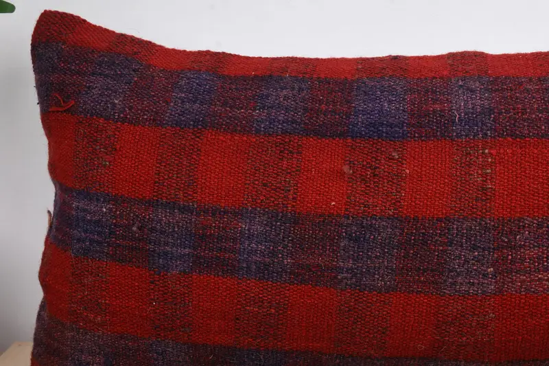 Ethnic Throw Pillow Sham, 12x24 Red Cushion, Oriental Cushion Case, Gift Pillow, Kilim Pillow, Pillow, Neutral Cushion, Home Decor Pillow - 2