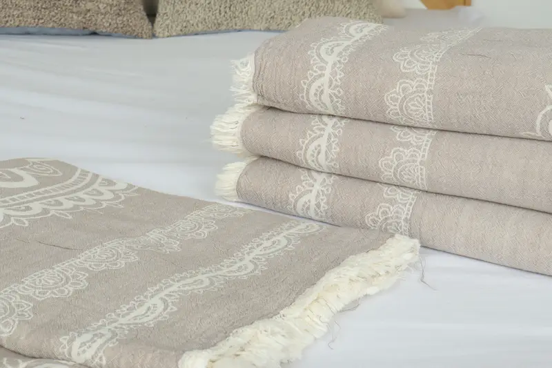 Home Gift, Throw Blanket, Beach Wedding Favor, Large Beach Towel Personalized, Wedding Favors, 88x80 Cotton Ethnic Design Towel, Bridal Shower Gift - 3