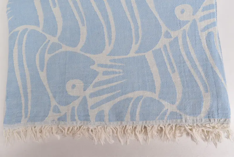Bedspread, House Warming Gift, Shower Curtain, Throw Blanket, Personalized Blanket, 70x60 Cotton Fish Design Towel, Wedding Gift Customized Blanket - 4