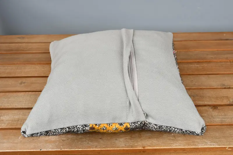 Office Chair Cushion Cover, Turkish Corner Pillow, Pillow for Sofa, Cushion Case, Boho Pillow, Vintage Kilim Pillow, 14x14 Brown Pillow Case - 6