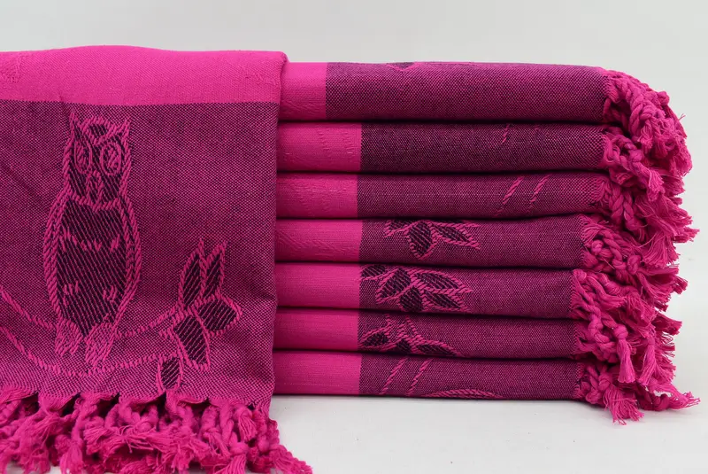 Monogram Beach Towel, Monogram Turkish Bath Towel, Gift For Bride, 70x32 Cotton Owl Design Towel, Home Decor Gifts, Gym Towel, Bridesmaid Gift Towel - 1