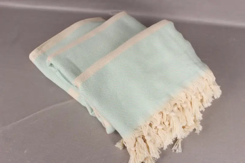 Couch Blanket, Wedding Favors, 96x80 Cotton Herringbone Towel, Woven Throw Blanket, Valentine Day Gift For Her, Organic Throw, Personalized Gifts - 7