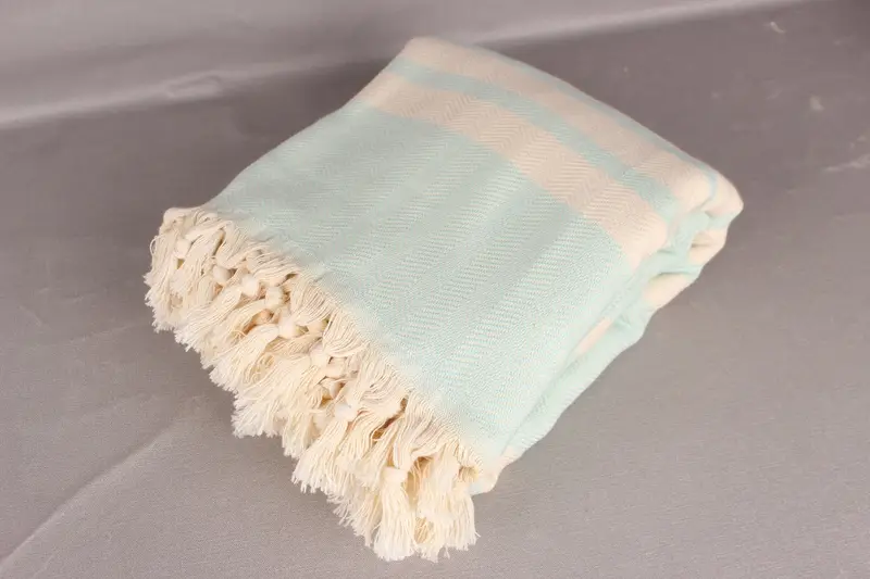 Couch Blanket, Wedding Favors, 96x80 Cotton Herringbone Towel, Woven Throw Blanket, Valentine Day Gift For Her, Organic Throw, Personalized Gifts - 6