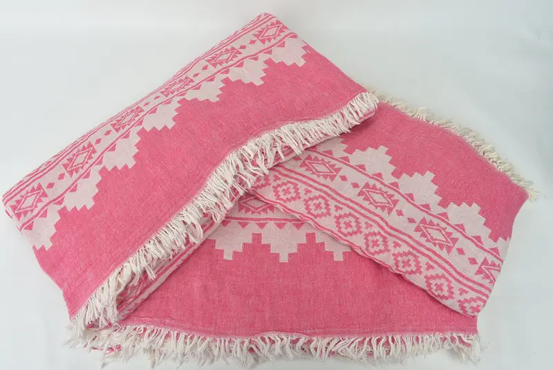 Monogram Blanket, Wedding Anniversary Gift, Decorative Blanket, Shower Curtain, Housewarming Gift, Custom Gifts, 92x80 Cotton Kilim Towel - 7