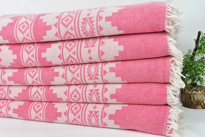 Monogram Blanket, Wedding Anniversary Gift, Decorative Blanket, Shower Curtain, Housewarming Gift, Custom Gifts, 92x80 Cotton Kilim Towel - 4