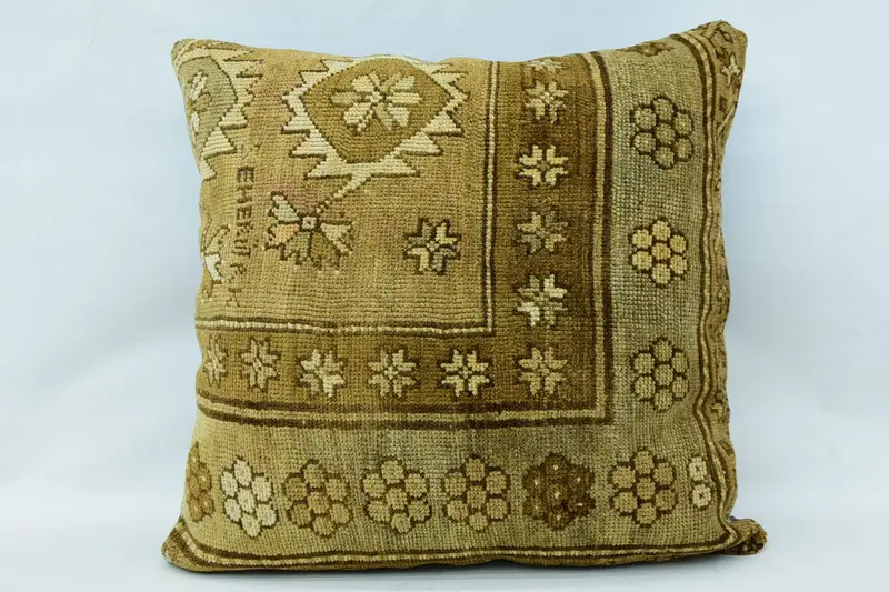 Vintage Kilim Throw Pillow, Pillow for Couch, 28x28 Brown Cushion Cover, Kilim Pillow, Pillow, Customized Cushion, Outdoor Patio Pillow Sham - 1