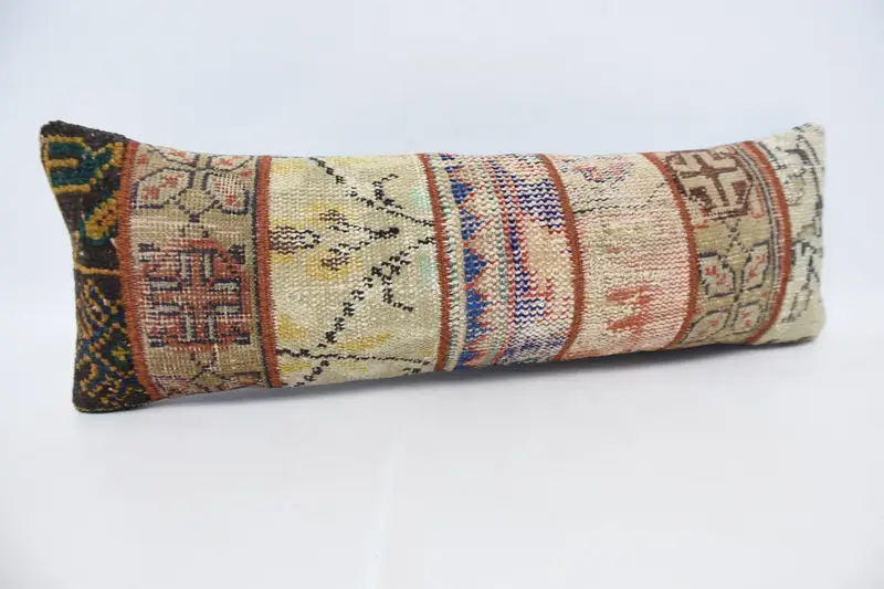 Vintage Kilim Pillow, Car Pillow Case, Kilim Cushion Sham, Pillow, Interior Designer Pillow, 12x36 Blue Pillow Case, Square Throw Cushion Cover - 3