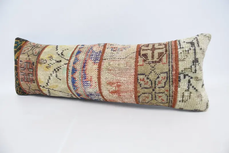 Vintage Kilim Pillow, Car Pillow Case, Kilim Cushion Sham, Pillow, Interior Designer Pillow, 12x36 Blue Pillow Case, Square Throw Cushion Cover - 4