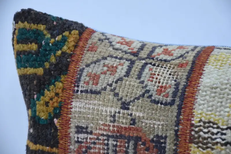 Vintage Kilim Pillow, Car Pillow Case, Kilim Cushion Sham, Pillow, Interior Designer Pillow, 12x36 Blue Pillow Case, Square Throw Cushion Cover - 2