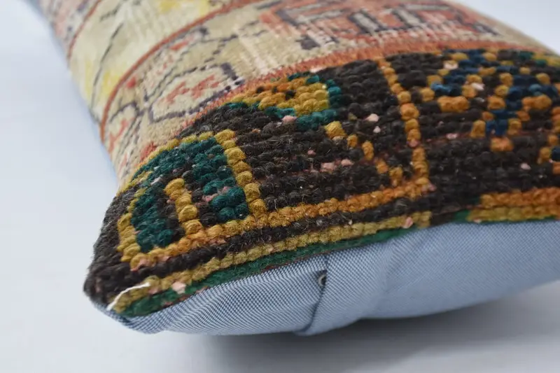 Vintage Kilim Pillow, Car Pillow Case, Kilim Cushion Sham, Pillow, Interior Designer Pillow, 12x36 Blue Pillow Case, Square Throw Cushion Cover - 5