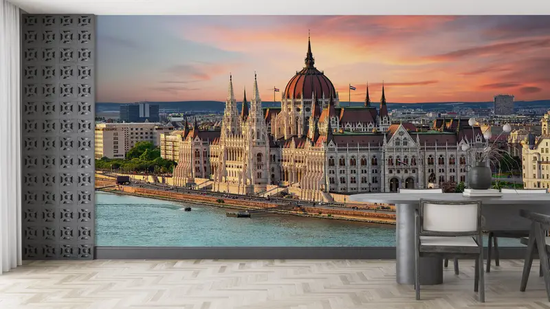 Paper Wall Art ,Modern Wall Paper,Hungarian Parliament Building,Wall Paper Peel and Stick,Hungarian Wallpaper, - 8