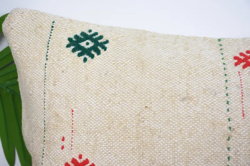 Pillow for Sofa, Cushion Case, Kilim Cushion Sham, Kilim Pillow Cover, 12x20 Beige Pillow Case, Pastel Pillow Cover, Aesthetic Pillow Sham - 2