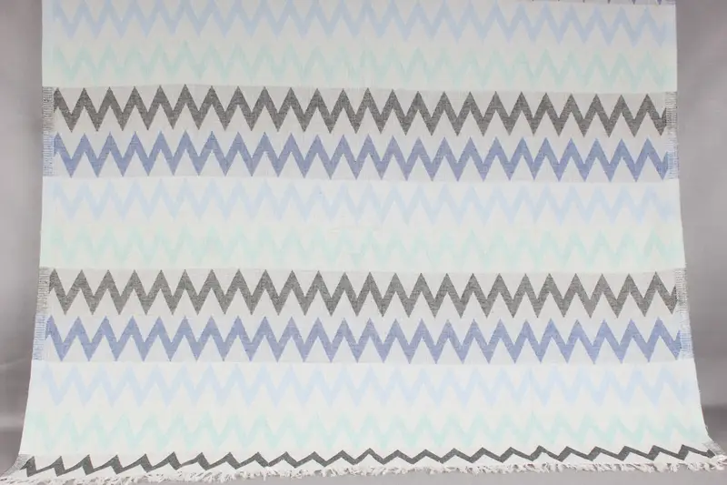 Personalized Zigzag Towel Organic Cotton Beige, 40x71 Inches