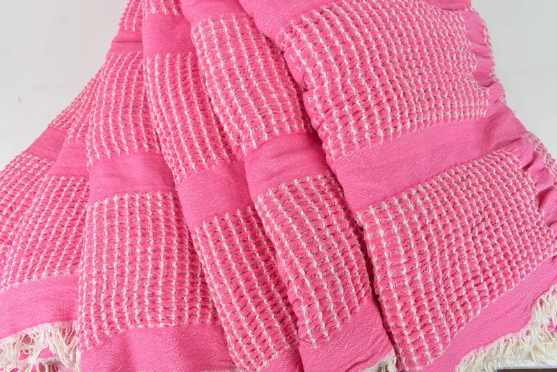 Woven Throw Blanket, Bachelorette Party Favors Beach, Wedding Favors, 84x80 Cotton Waffle Towel, Bridal Shower Gift, Beach Theme Wedding Gift - 4