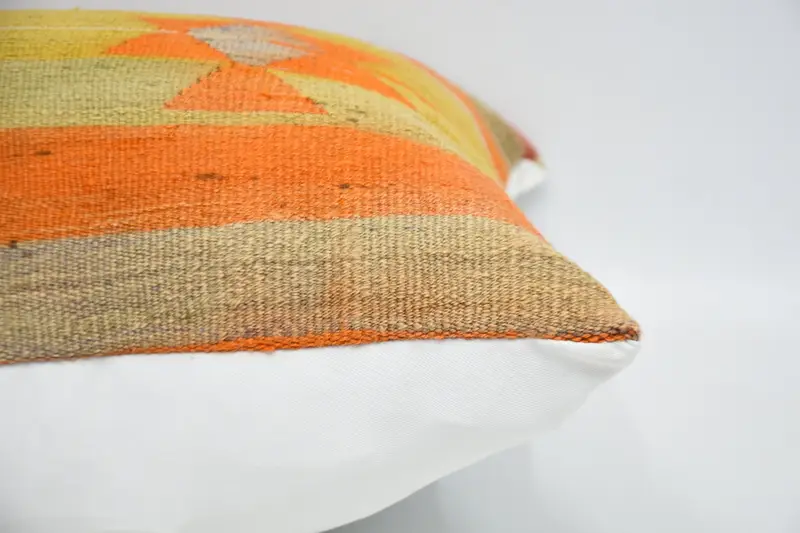Cushion, Pattern Throw Cushion Cover, Kilim Cushion Sham, Christmas Pillow, Antique Pillows, 24x24 Orange Pillow, Boho Pillow - 5