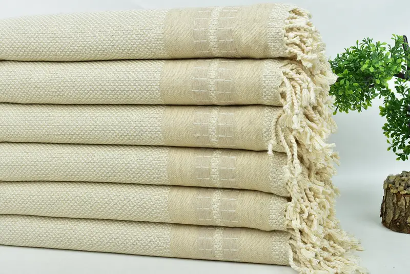 68x40 Linen Striped Towel, Bachelorette Gifts, Custom Name Towel, Housewarming Gift, Monogrammed Turkish Towel, Fouta towel, Embroidery Towels - 3