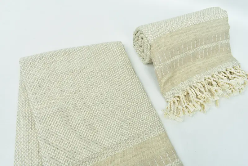 68x40 Linen Striped Towel, Bachelorette Gifts, Custom Name Towel, Housewarming Gift, Monogrammed Turkish Towel, Fouta towel, Embroidery Towels - 7