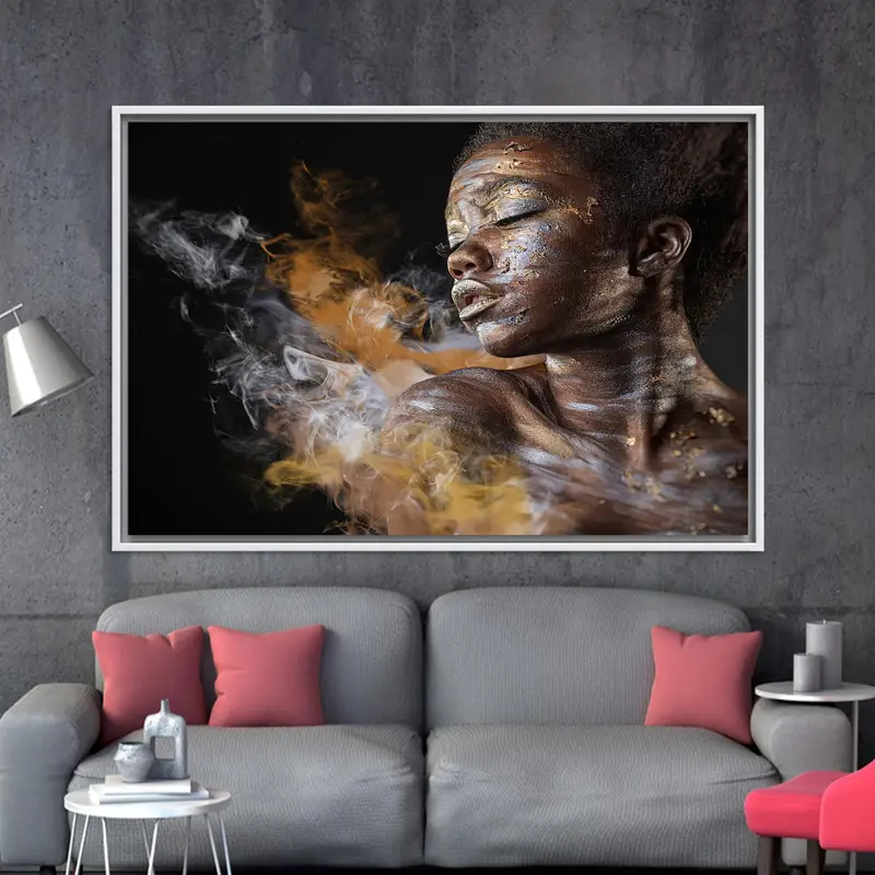 現代アフリカ女性キャンバス: エレガント、大胆、芸術的なプリント