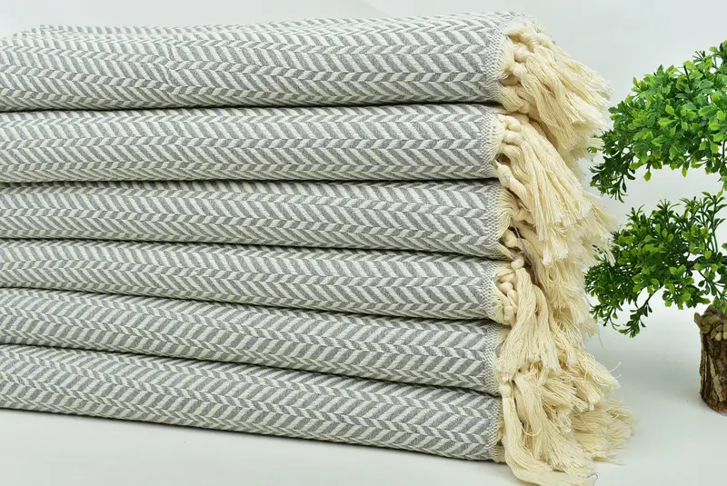 Travel Towel, Personalized Wedding Gift, 36x18 Cotton Chevron Towel, Wedding Gift, Wedding Favors, Boyfriend Gift, Kitchen Towel, Decorative Towel - 3