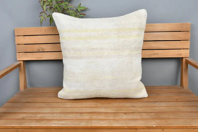 24x24 weißes Kissengehäuse, türkisches Kissen, Kissenbedeckung, türkisches Kilim -Kissen, Stuhlkissen, Geschenkkissen, Boho -Wurfkissenbedeckung - 6