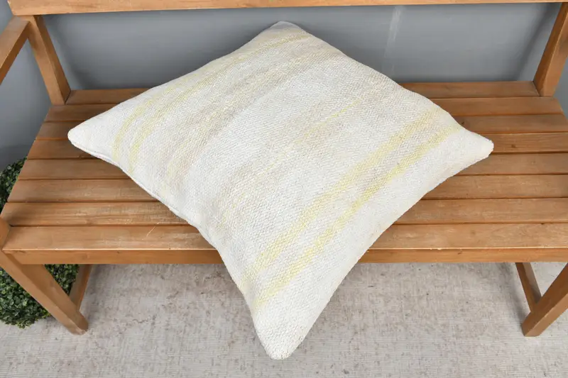 24x24 weißes Kissengehäuse, türkisches Kissen, Kissenbedeckung, türkisches Kilim -Kissen, Stuhlkissen, Geschenkkissen, Boho -Wurfkissenbedeckung - 2