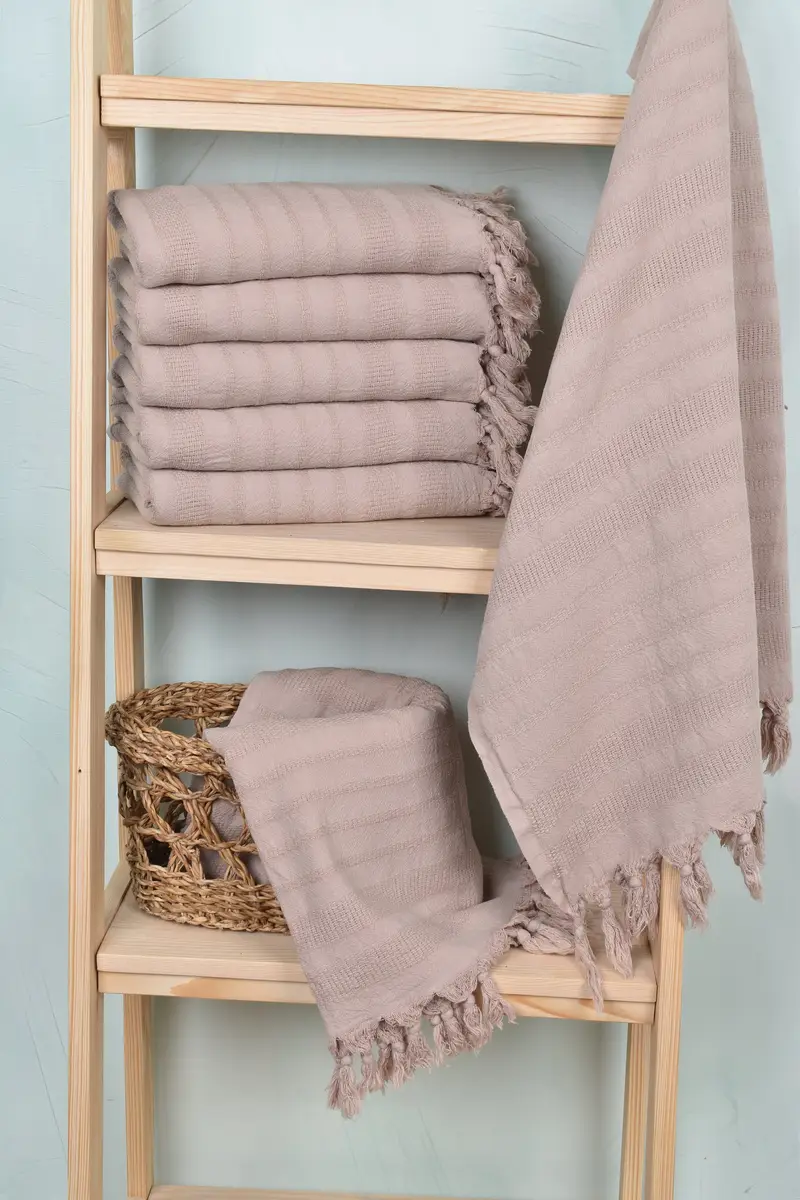 Lightweight Turkish towel, Pool Towels, Gift Boxes Towel, Absorbent towel, 68x36 Cotton Stonewashed Striped Towel, Home Decor Gifts, Summer Towel - 3