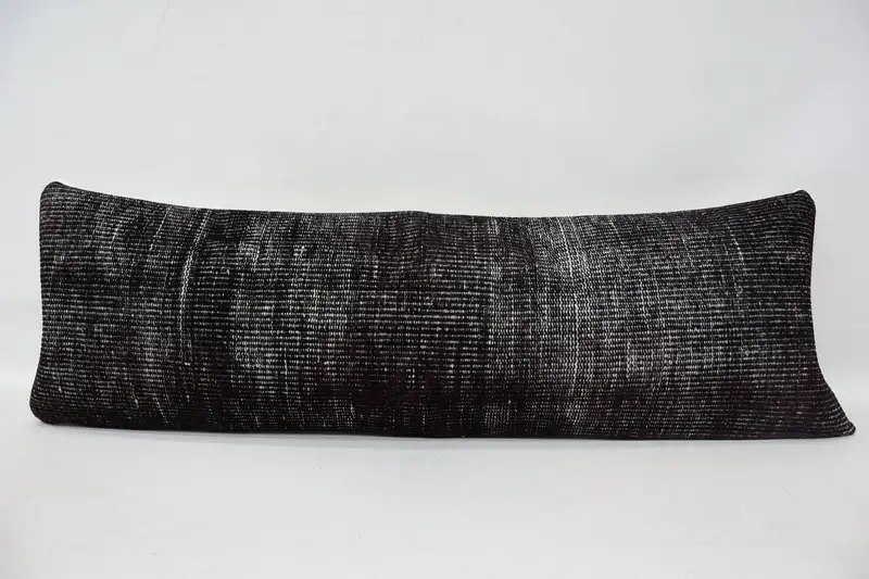 Handmade Pillow Cover, Boho Pillow, Farmhouse Pillow, Gift Pillow, Cushion Cover, 16x48 Black Pillow Case, Luxury Cushion Cover, Pillow for Couch - 4