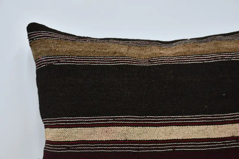 24x24 Brown Cushion Case, Handwoven Pillow, Kilim Cushion Sham, Pillow Case, Vintage Pillow, Seat Pillow Cover, Ethnical Kilim Rug Pillow - 2