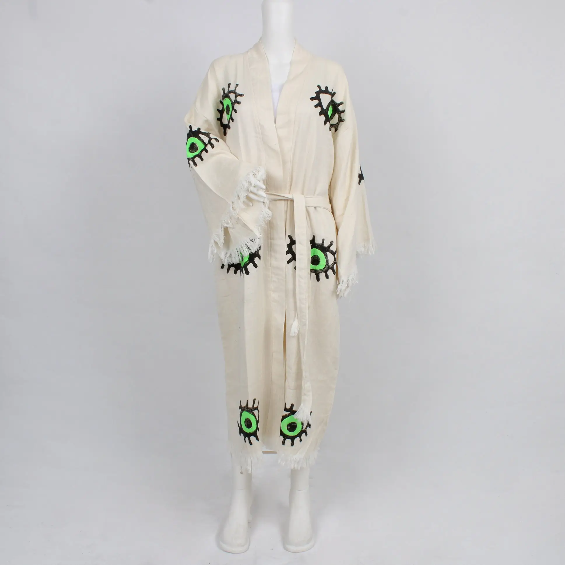 Wedding Gift Kimono Robe, Beige Gothic, Medium/Large - 1
