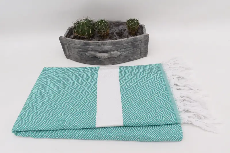 70x40 Cotton Diamond Towel, Quick-dry towel, Unique Wedding Gift, Luxury towel, Housewarming Gift, Baby Boy Gift, Turkish Beach Towel Monogram - 3