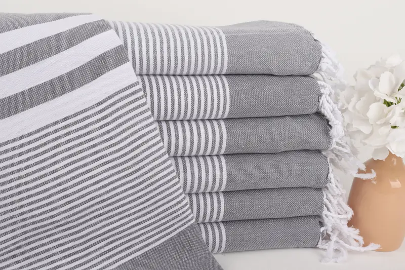 Özel Düğün Hediyesi Koyu Gri Türk Pamuk Havlu, 40x71 İnç