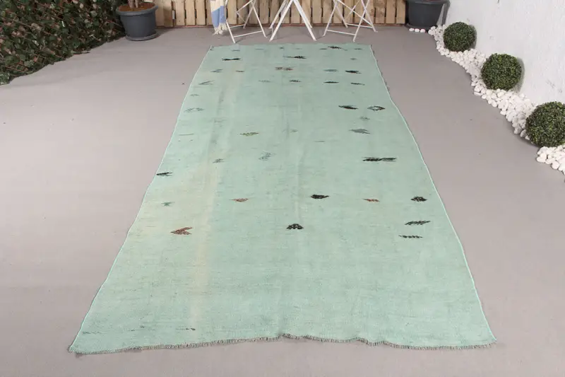 Mavi Hayvan Baskılı Halı, 4,8x10,9 ft Mavi ve Kahverengi