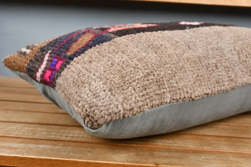 Interior Designer Pillow, Handmade Cushion, Pillow Cover, 12x24 Brown Pillow Case, Kilim Pillow, Luxury Pillow Cover, Home Decor Pillow - 4