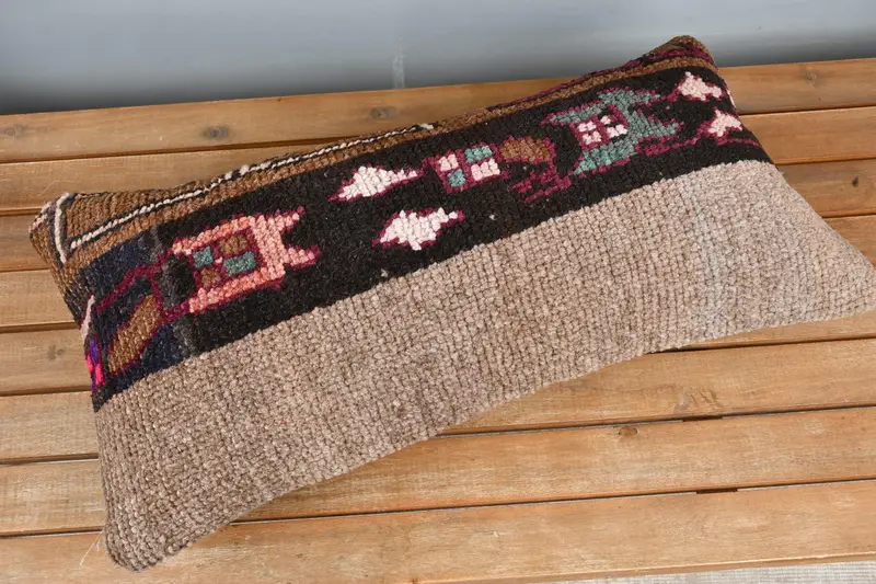 Interior Designer Pillow, Handmade Cushion, Pillow Cover, 12x24 Brown Pillow Case, Kilim Pillow, Luxury Pillow Cover, Home Decor Pillow - 2