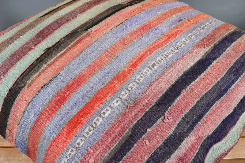 Aztec Pillow Cover, Pillow Cover, 28x28 Blue Pillow, Throw Kilim Pillow, Aztec Pillow, Turkish Kilim Pillow, Boho Pillow Sham Cover - 4